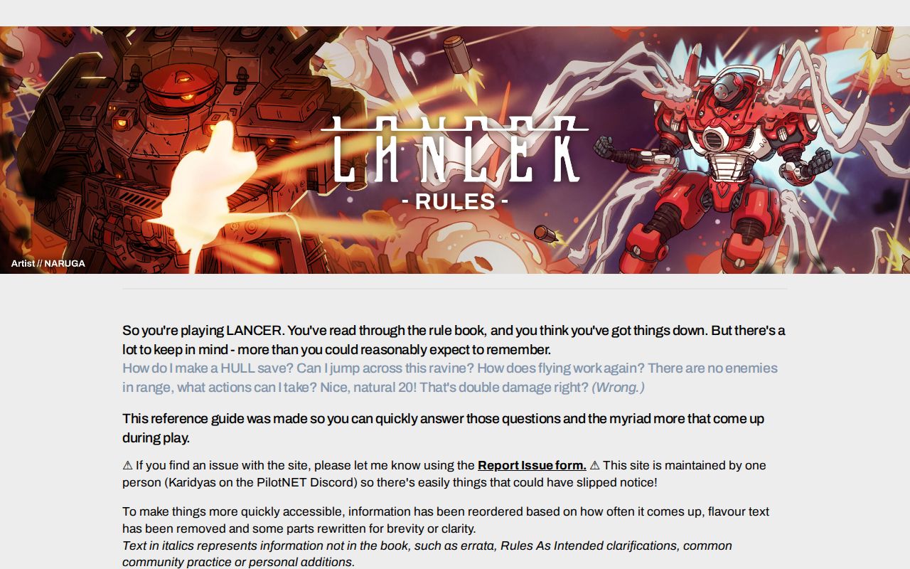 LANCER Rules